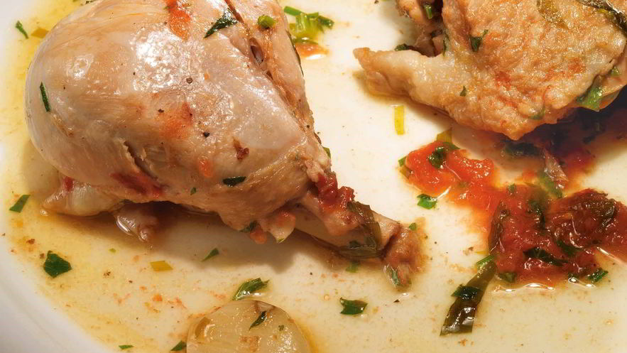 Рецепт куриного фрикасе с уксусом и зеленью