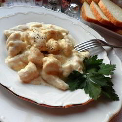 Рецепт Куриного фрикасе в сливочном соусе