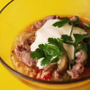 Рецепт Мясного рагу с баклажанами, перцем и помидорами