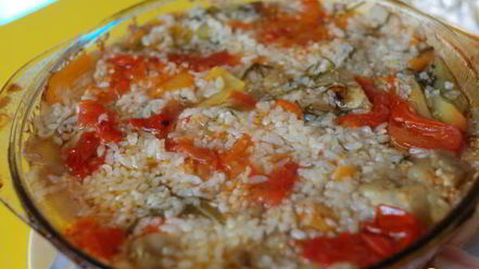 Рецепт мясного рагу с баклажанами, перцем и помидорами