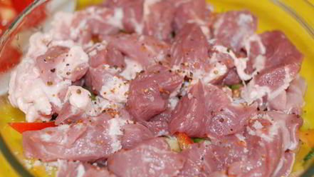 Рецепт мясного рагу с баклажанами, перцем и помидорами