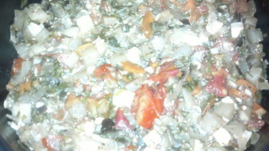 Рецепт овощного рагу с брынзой и оливками