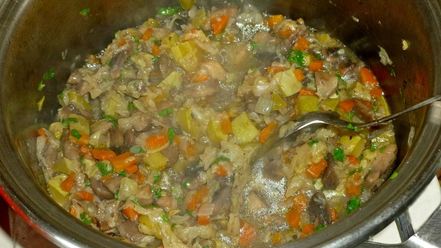 Рецепт овощного рагу с грибами