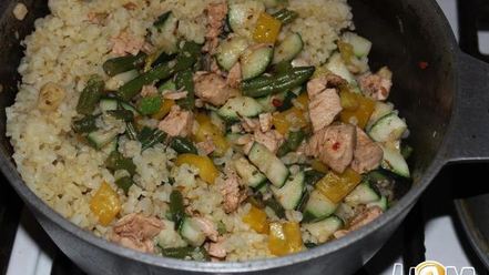 Рецепт овощного рагу с куриным филе и булгуром