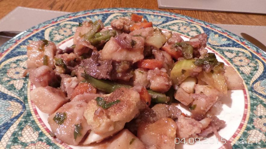 Рецепт овощного рагу с телятиной