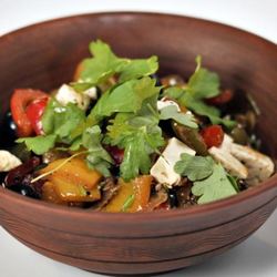 Рецепт Рагу из болгарского перца с сыром и оливками