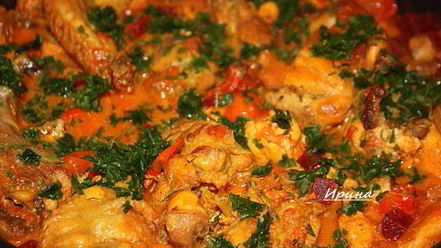 Рецепт рагу из курицы со свекольным карри