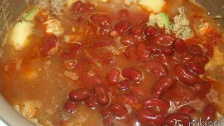 Рецепт рагу с говядиной, овощами и фасолью в мультиварке