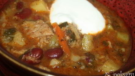 Рецепт рагу с говядиной, овощами и фасолью в мультиварке