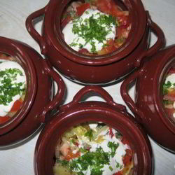 Рецепт Рагу с мясом и стручковой фасолью в горшочке