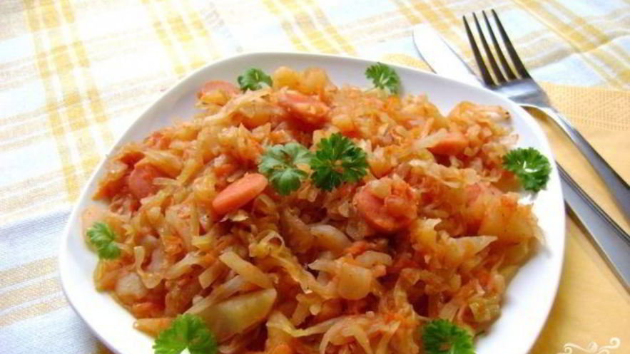 Рецепт рагу с сосиской