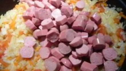 Рецепт рагу с сосиской