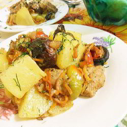 Рецепт Рагу в горшочке с грибами шиитаке