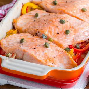 Рецепт Запеченного рагу из рыбы с перцем