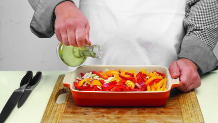 Рецепт запеченного рагу из рыбы с перцем