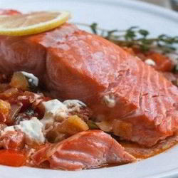 Рецепт Лосося запеченного, с овощами Рататуй