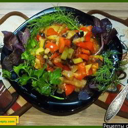 Рецепт Рататуя кабачки баклажаны болгарский перец