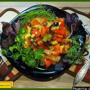 Рецепт Рататуя кабачки баклажаны болгарский перец