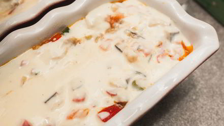 Рецепт яркого рататуя с семгой