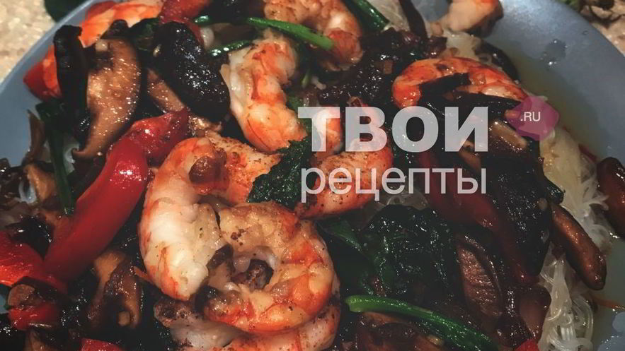 Рецепт рисовой лапши с креветками по-тайски