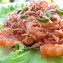 Рецепт Рисовой лапши с овощами и морепродуктами