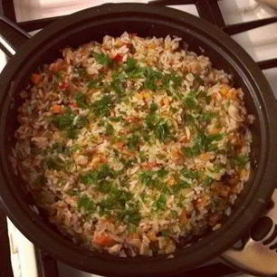 Рецепт Грибного ризотто с овощами