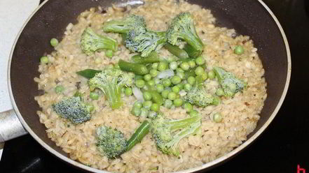 Рецепт перлового ризотто с зелеными овощами
