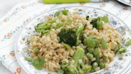 Рецепт перлового ризотто с зелеными овощами