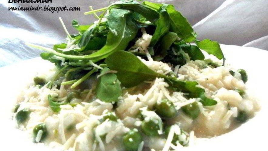 Рецепт ризотто с горошком и мятой