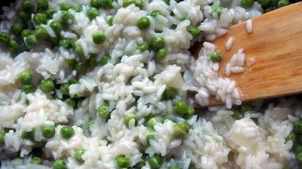 Рецепт ризотто с горошком и мятой