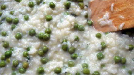 Рецепт ризотто с горошком и мятой