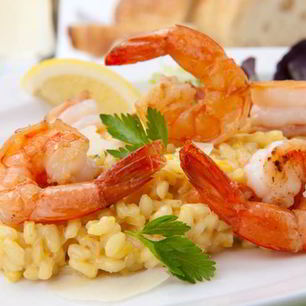 Рецепт Ризотто с креветками и козьим сыром