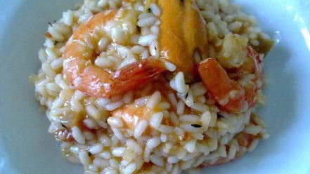 Рецепт ризотто с мидиями и креветками