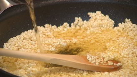 Рецепт ризотто с мятой и ветчиной