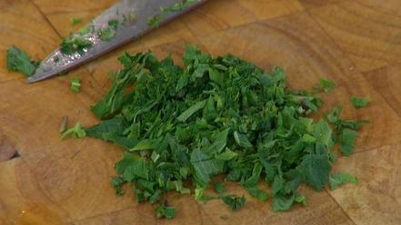 Рецепт ризотто с мятой и ветчиной