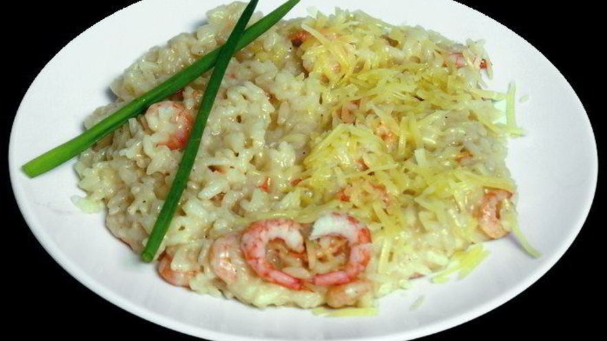 Рецепт ризотто с шампанским и тигровыми креветками