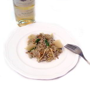 Рецепт Ризотто с трюфельной пастой, белым вином и вешенками