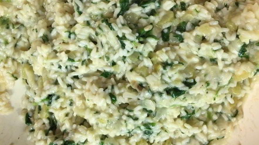Рецепт ризотто со шпинатом и козьим сыром