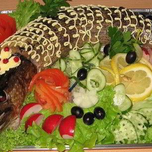 Рецепт Фаршированной щуки со свининой и овощами