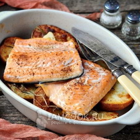 Рецепт Форели с картошкой в духовке