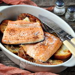 Рецепт Форели с картошкой в духовке