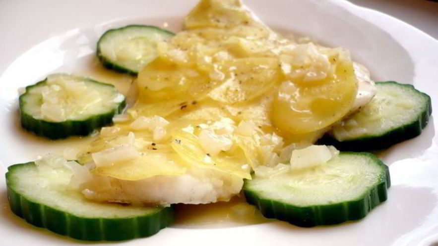 Рецепт гратен с треской и картофелем под ванильно-сливочным соусом