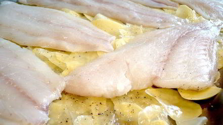 Рецепт гратен с треской и картофелем под ванильно-сливочным соусом