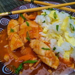 Рецепт Кальмаров в кисло-сладком соусе