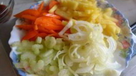 Рецепт кальмаров в кисло-сладком соусе