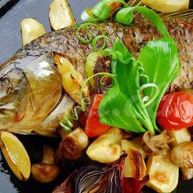 Рецепт Карпа, запеченного с лимоном и грибами