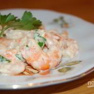Рецепт Креветок под сметанным соусом