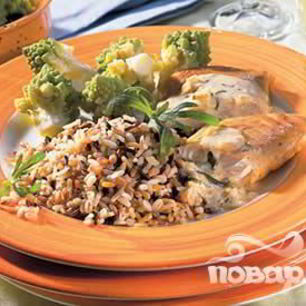 Рецепт Лосося с овощами и рисом