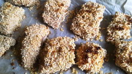 Рецепт лосося в кунжутной панировке
