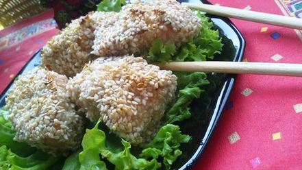 Рецепт лосося в кунжутной панировке